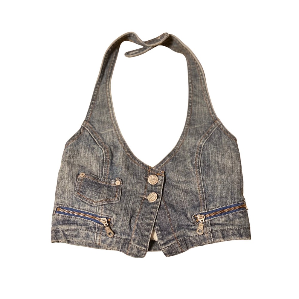 Bongo Y2K Denim Halter Top